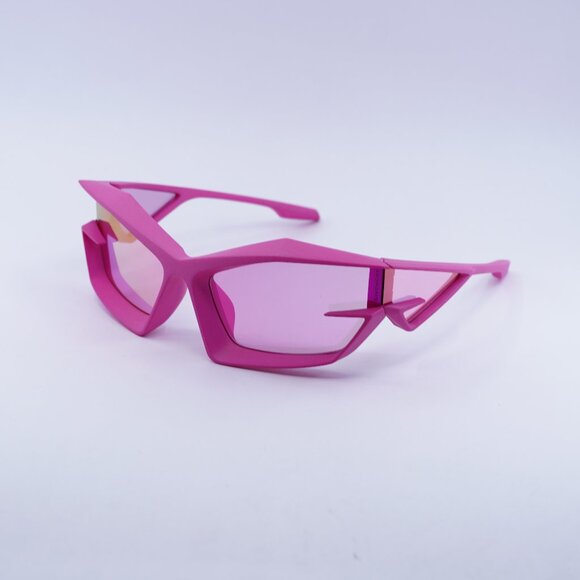Givenchy GV40049I 73Y Sunglasses Pink Geometric Frame, Pink Flash Mirror Lenses - Picture 1 of 10